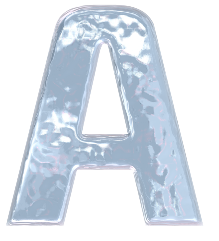 Blue ice alphabet png