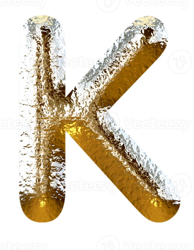 Silver gold metallic alphabet png