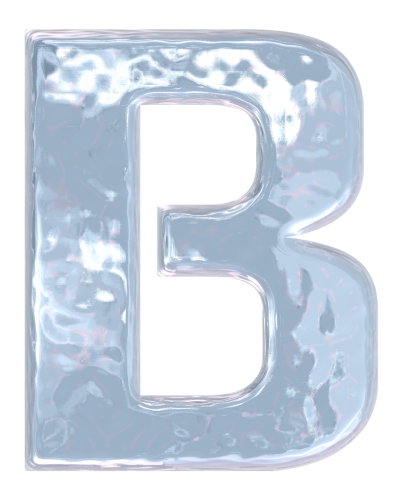 Blue ice alphabet png