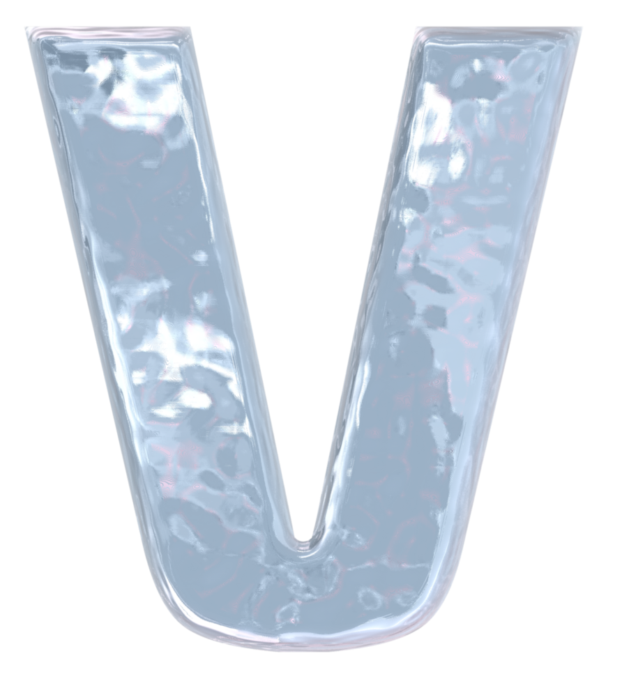 Blue ice alphabet png