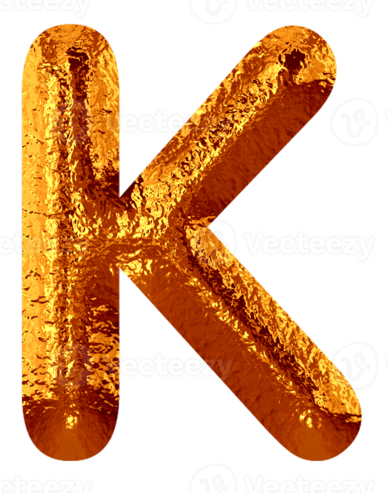 Golden metallic alphabet png