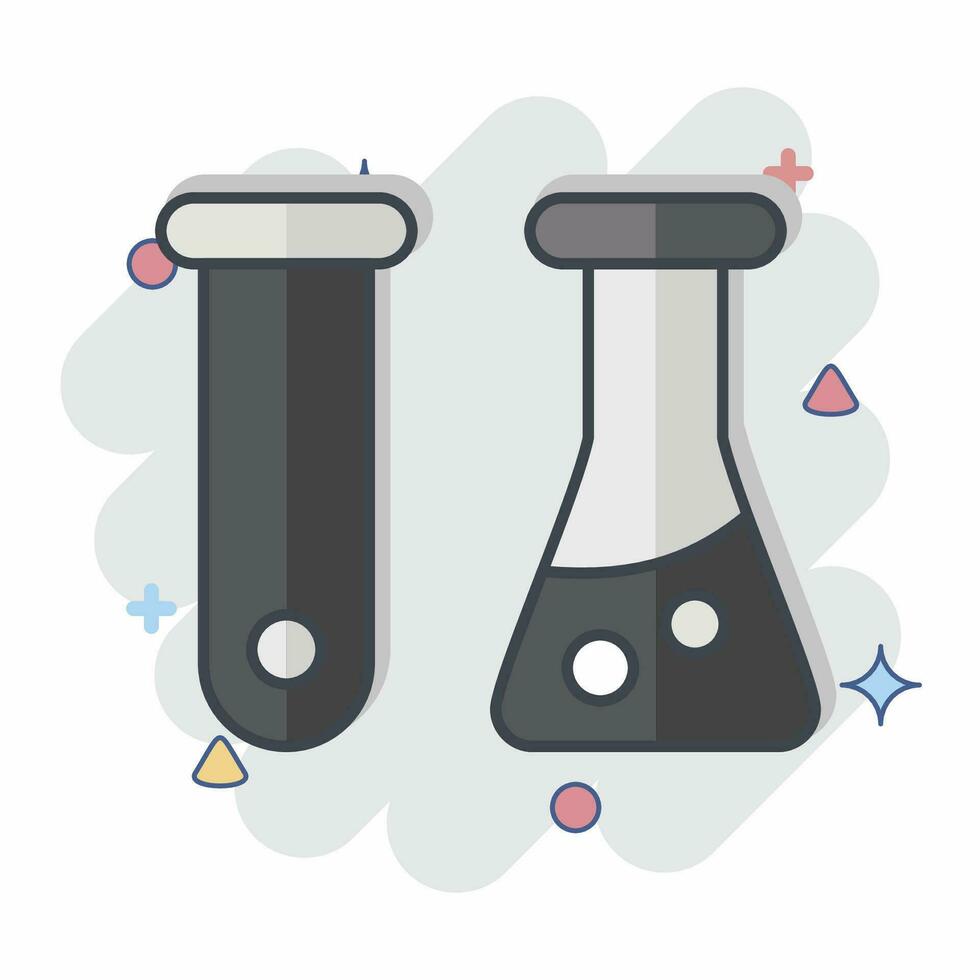 icono prueba tubo. relacionado a bioquímica símbolo. cómic estilo. sencillo diseño editable. sencillo ilustración vector