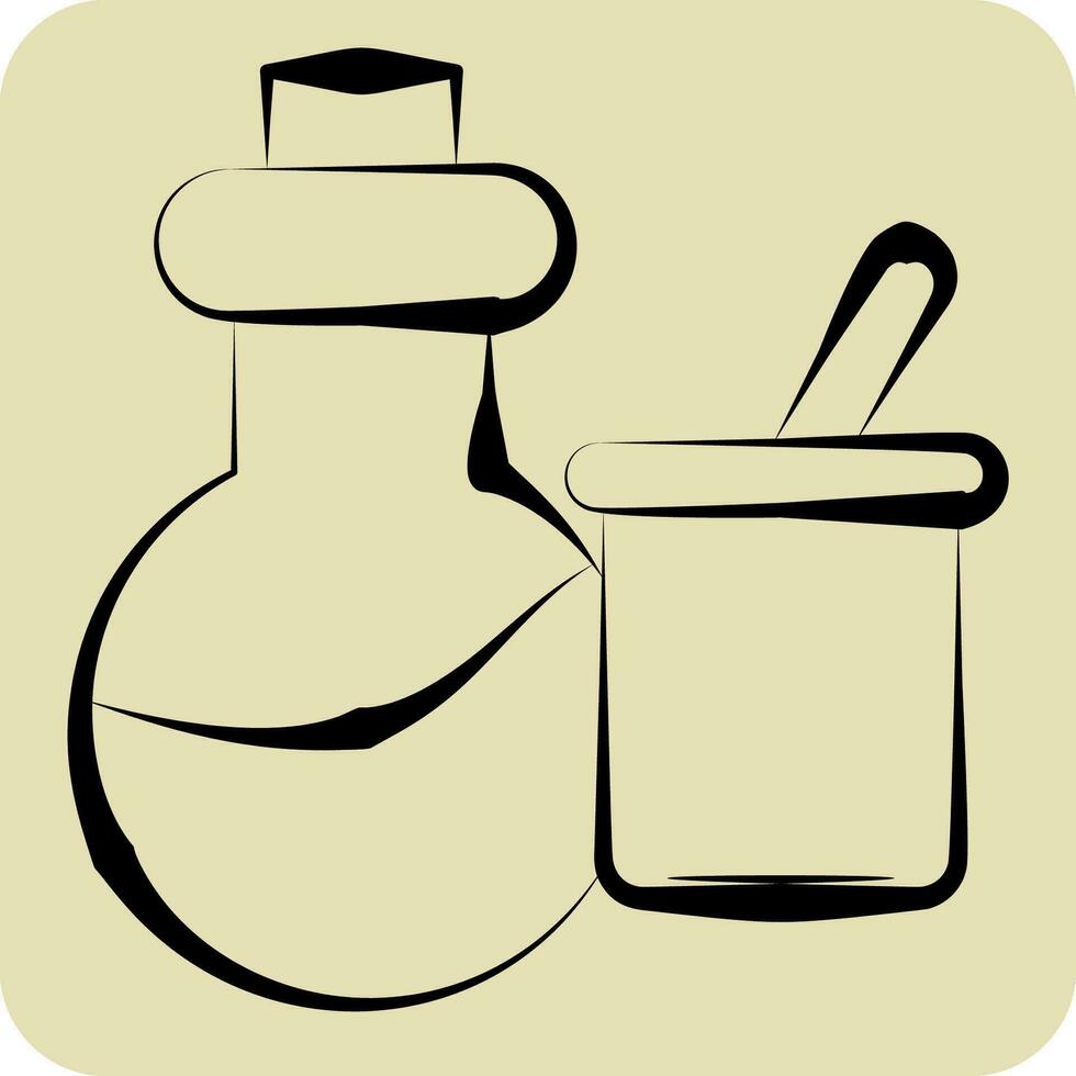 Icon Science Instruments. related to Biochemistry symbol. hand drawn style. simple design editable. simple illustration vector