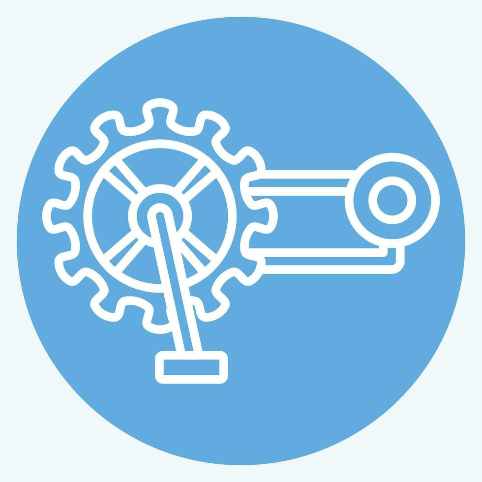 icono engranaje relacionado a bicicleta símbolo. azul ojos estilo. sencillo diseño editable. sencillo ilustración vector