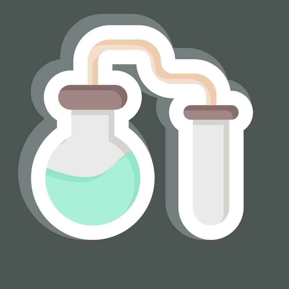 Sticker Chemical Experiments. related to Biochemistry symbol. simple design editable. simple illustration vector