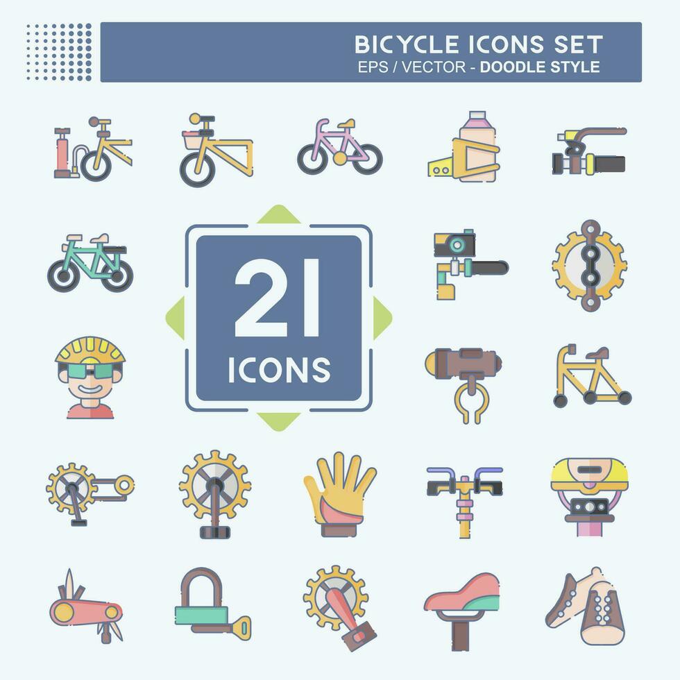 Icon Set Bicycle related to Hobby symbol. doodle style. simple design editable. simple illustration vector