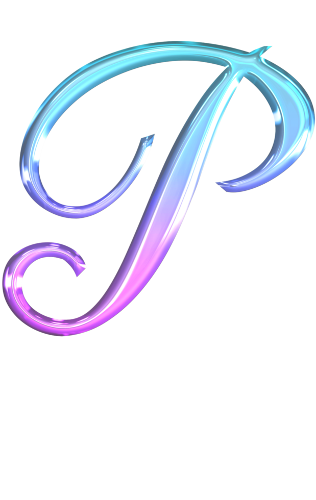 Glossy gradient alphabet png