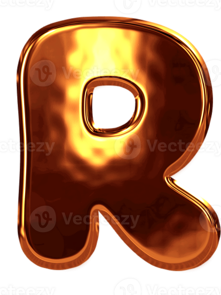 Gold metallic alphabet png
