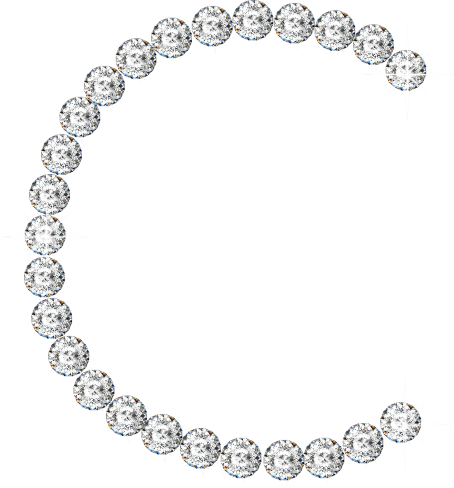 Diamond bling alphabet png