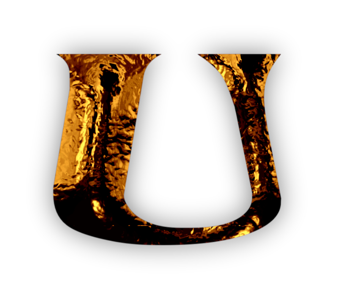 Golden letters and numbers png