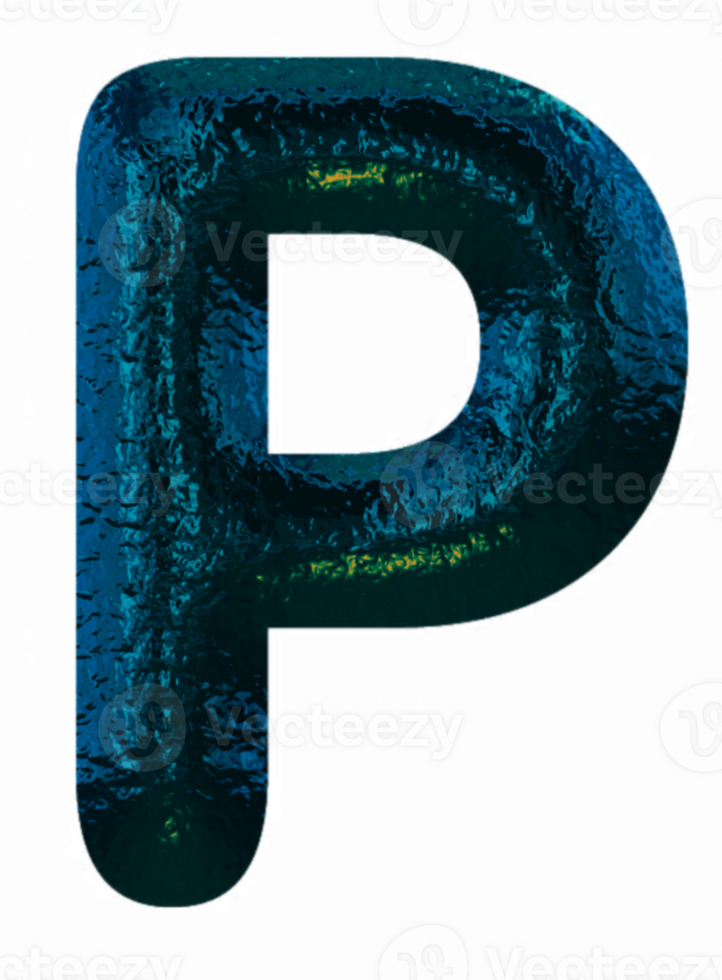 Black with blue shine alphabet png