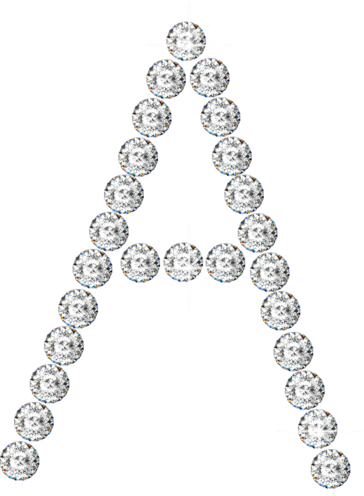 Diamond bling alphabet png