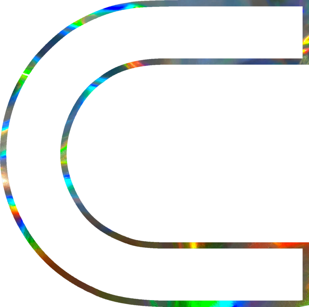 Holographic shiny alphabet png