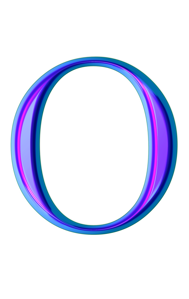 Blue iridescent alphabet png