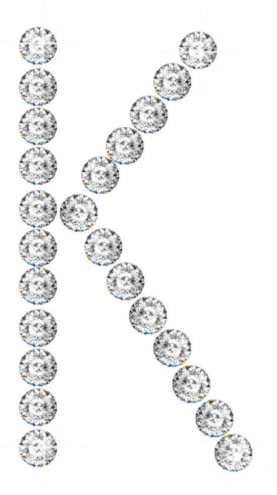 Diamond bling alphabet png
