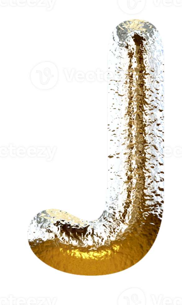 Silver gold metallic alphabet png