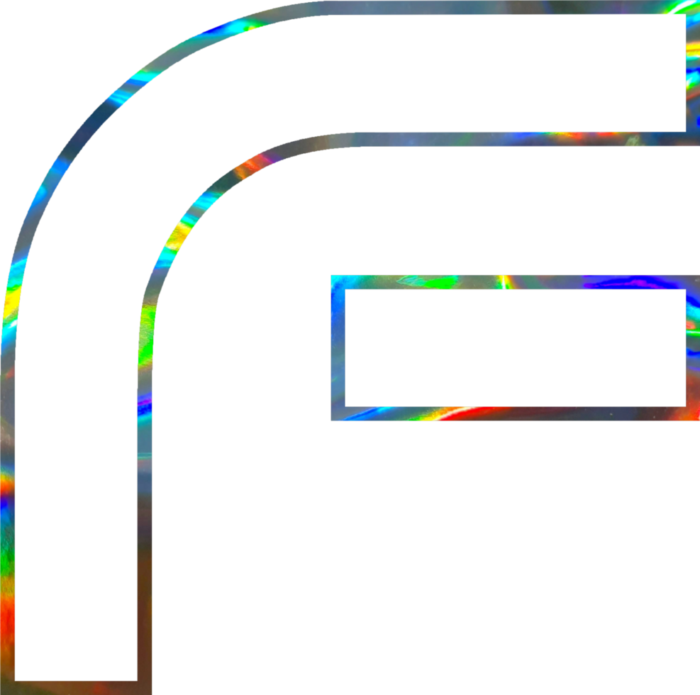 Holographic shiny alphabet png