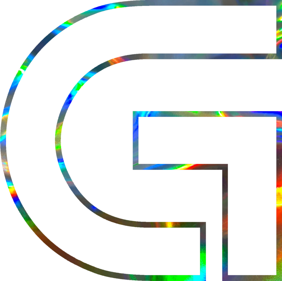 Holographic shiny alphabet png