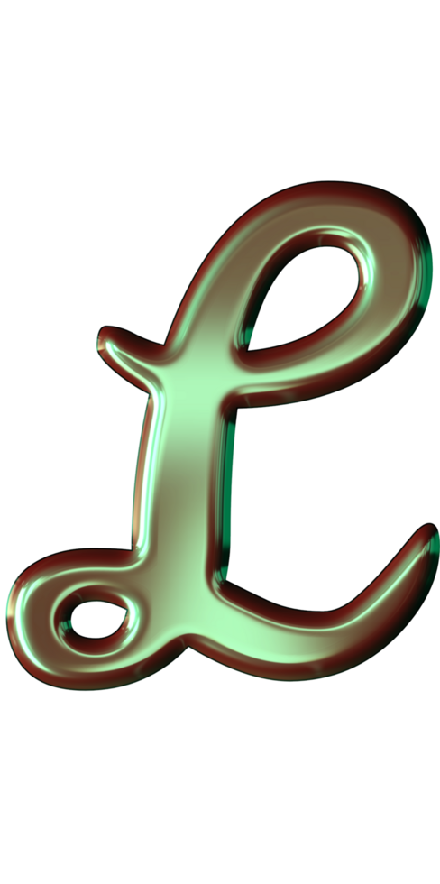Green glossy alphabet png