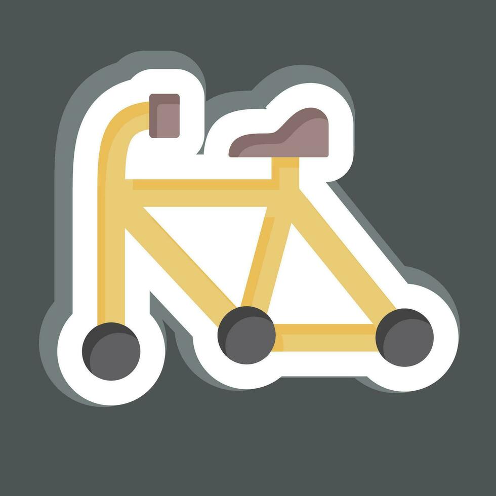 pegatina marco relacionado a bicicleta símbolo. sencillo diseño editable. sencillo ilustración vector