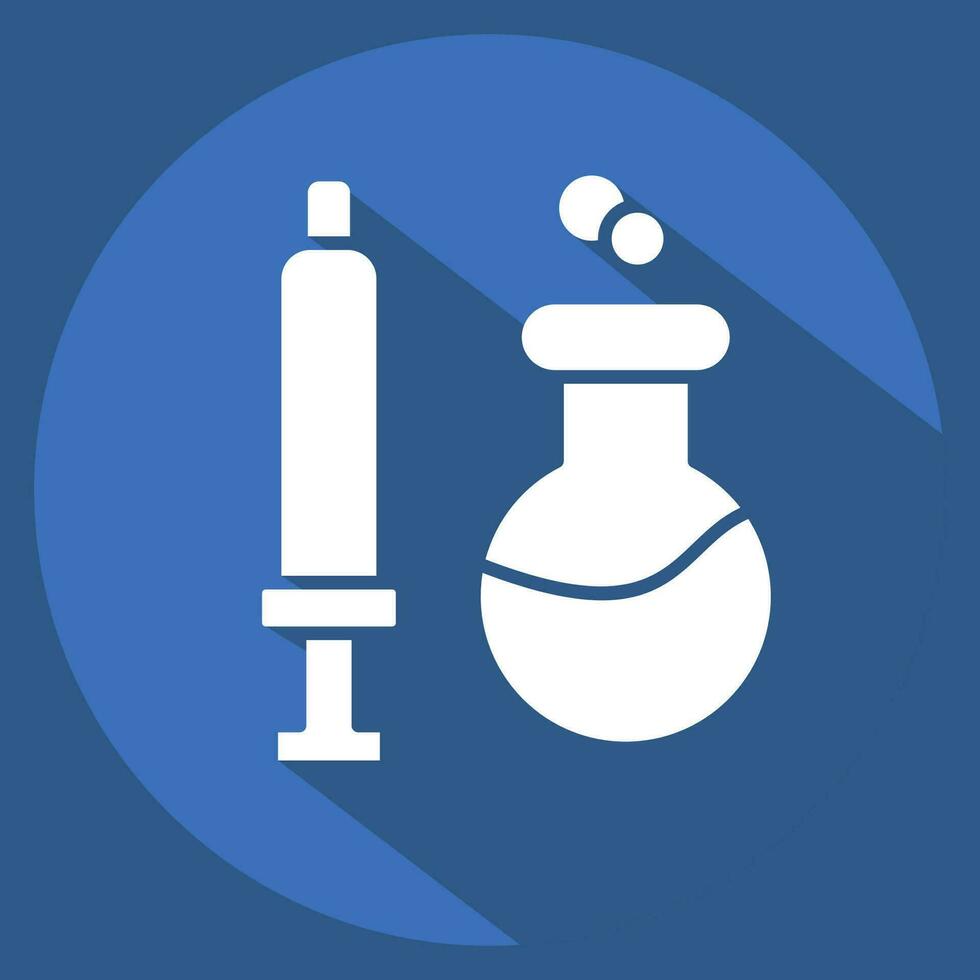 Icon Chemical Syringes. related to Biochemistry symbol. long shadow style. simple design editable. simple illustration vector