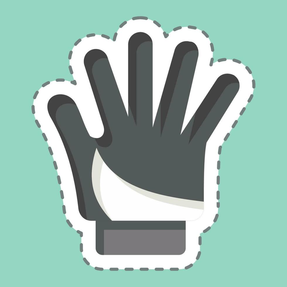 Sticker line cut Glove related to Bicycle symbol. simple design editable. simple illustration vector