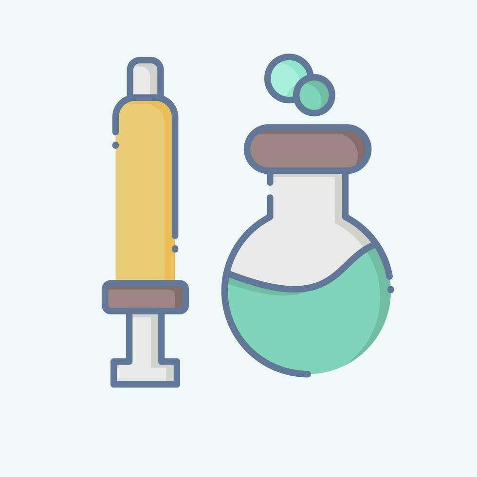 Icon Chemical Syringes. related to Biochemistry symbol. doodle style. simple design editable. simple illustration vector