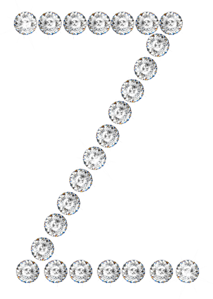 Diamond bling alphabet png
