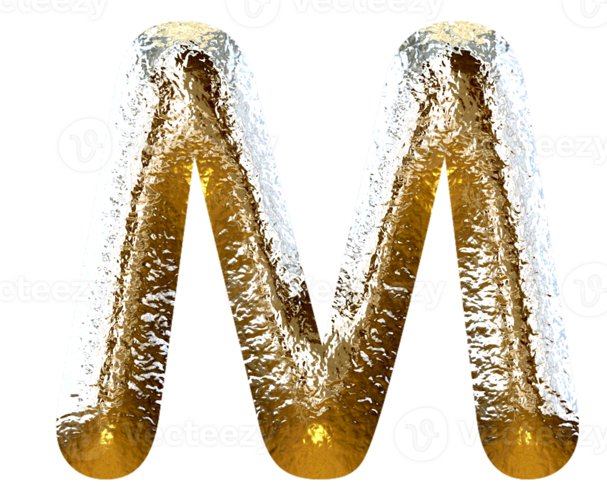 Silver gold metallic alphabet png