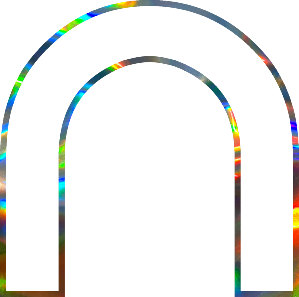 Holographic shiny alphabet png