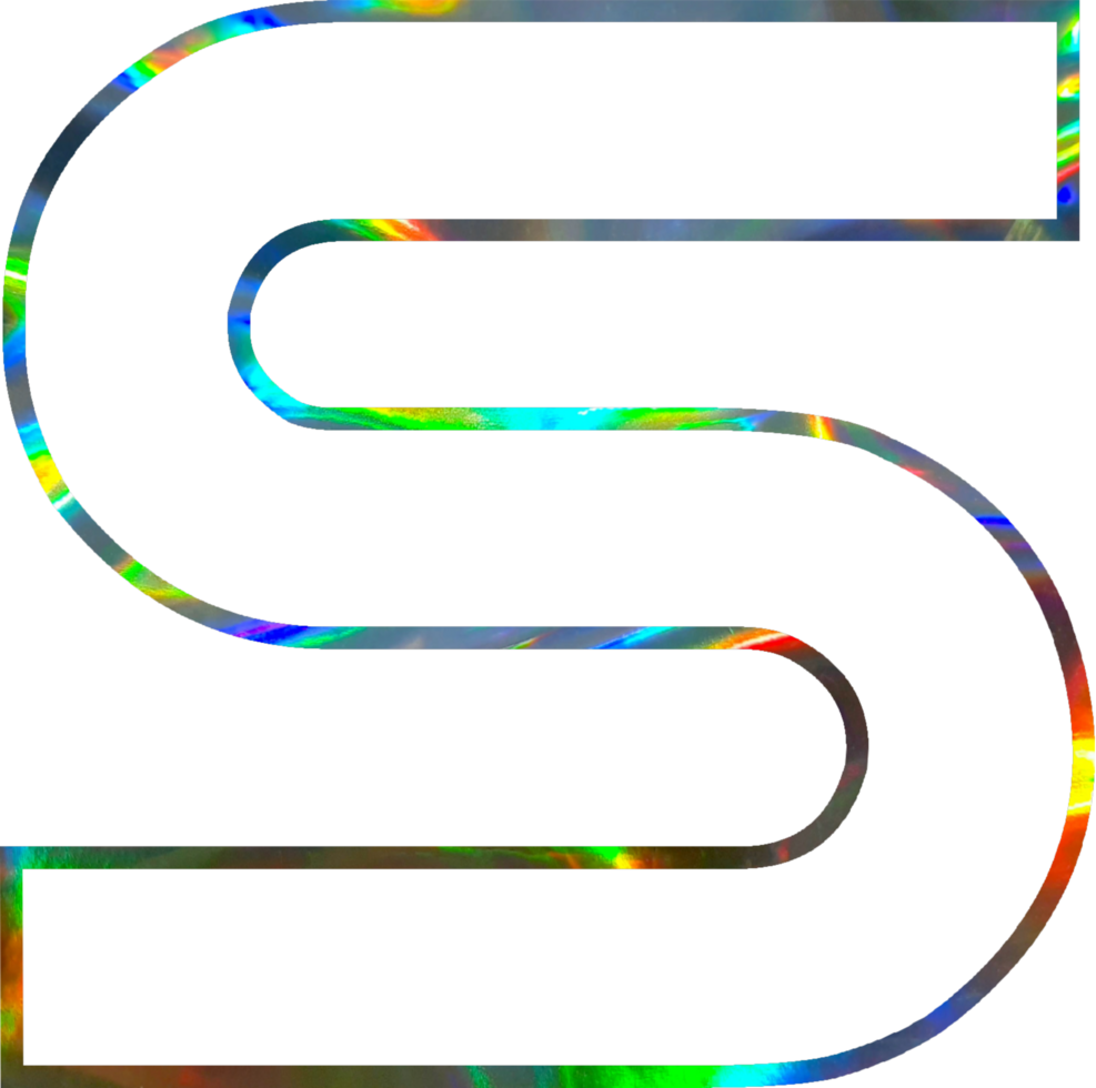 Holographic shiny alphabet png