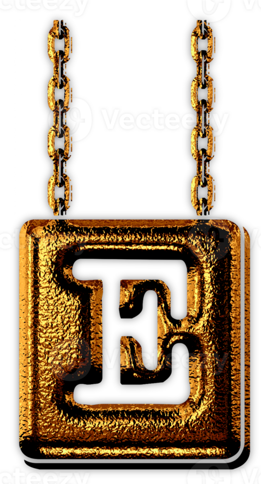 Golden signboard alphabet png