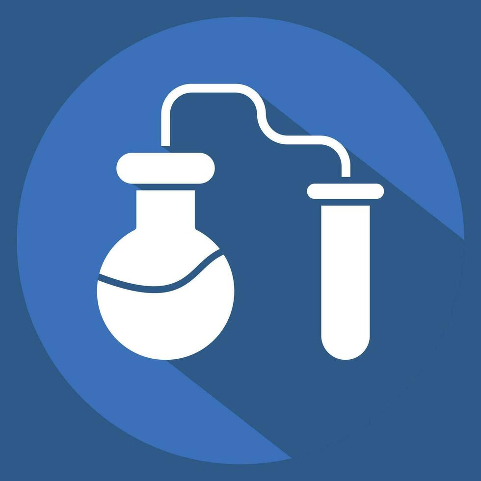 Icon Chemical Experiments. related to Biochemistry symbol. long shadow style. simple design editable. simple illustration vector