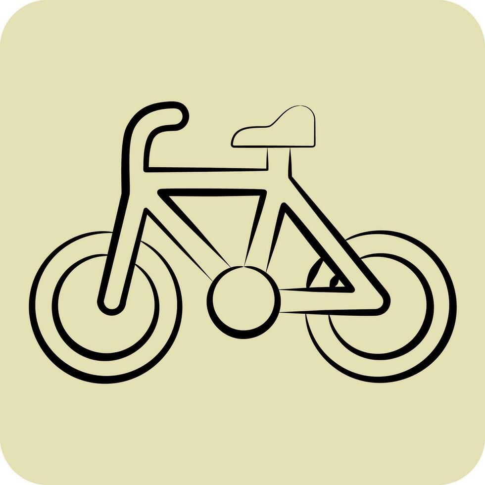 Icon Bike related to Bicycle symbol. hand drawn style. simple design editable. simple illustration vector