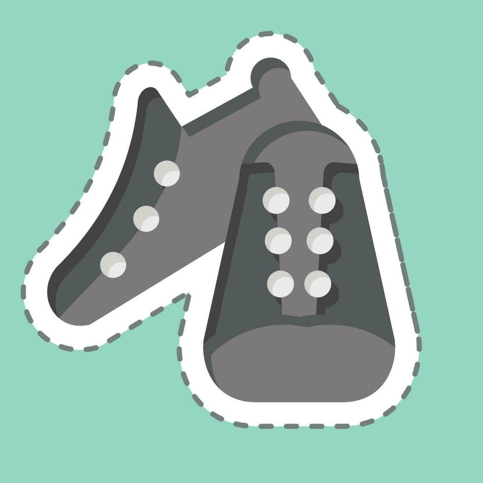 Sticker line cut Shoes related to Bicycle symbol. simple design editable. simple illustration vector