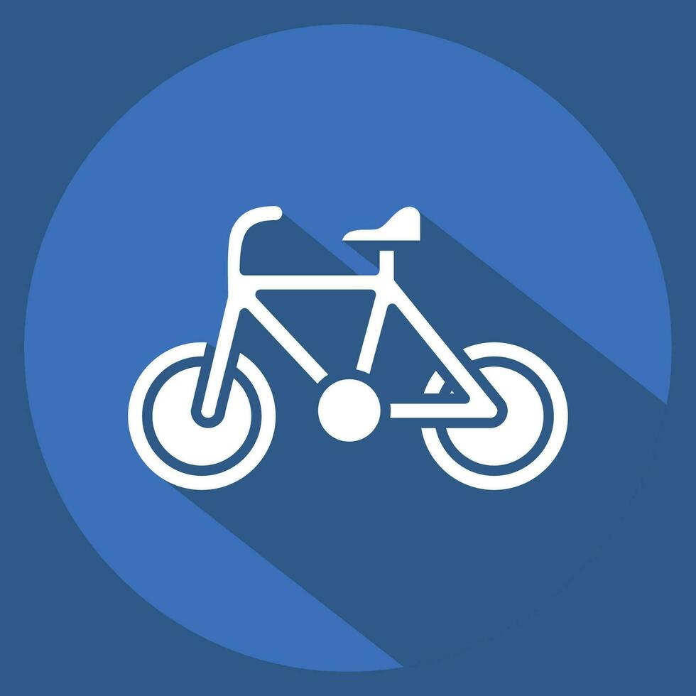 Icon Bike related to Bicycle symbol. long shadow style. simple design editable. simple illustration vector