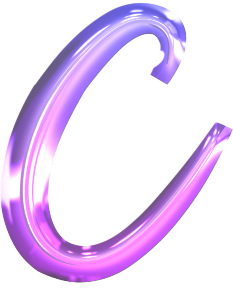 Glossy gradient alphabet png