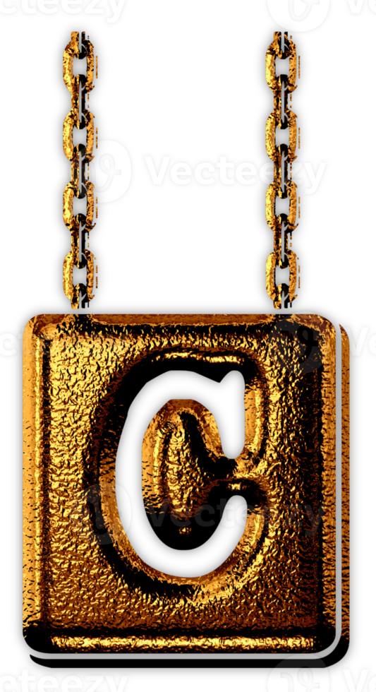Golden signboard alphabet png
