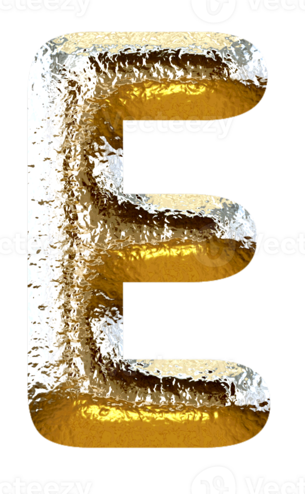 Silver gold metallic alphabet png