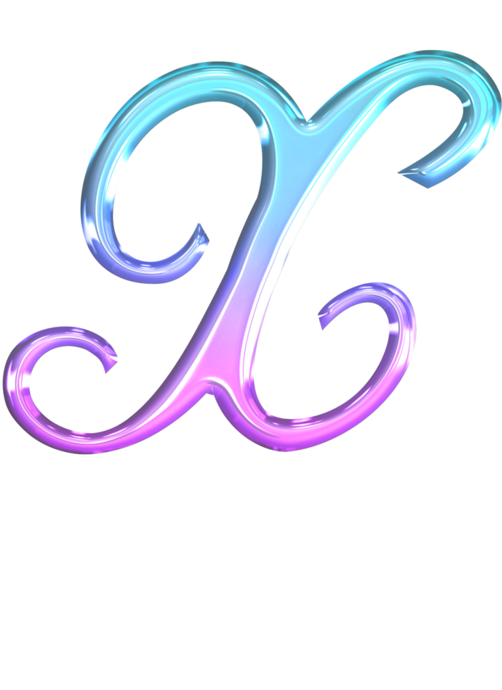 Glossy gradient alphabet png