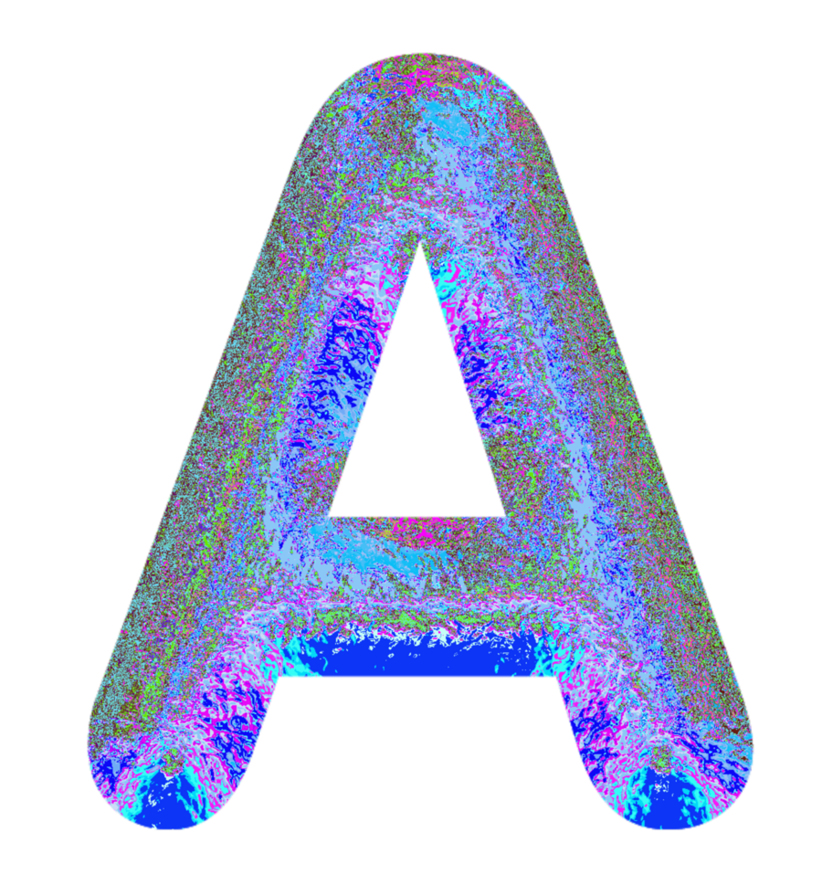 Holographic metallic alphabet png