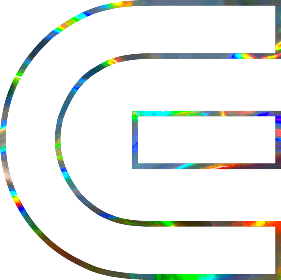 Holographic shiny alphabet png