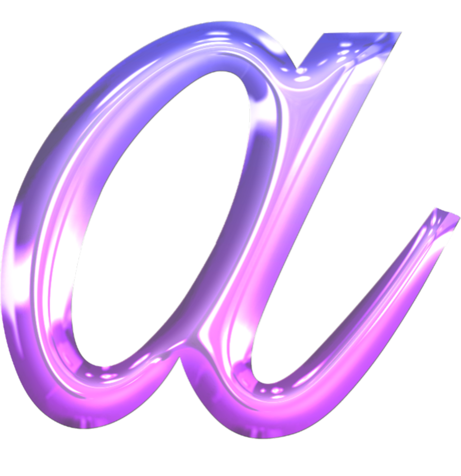Glossy gradient alphabet png