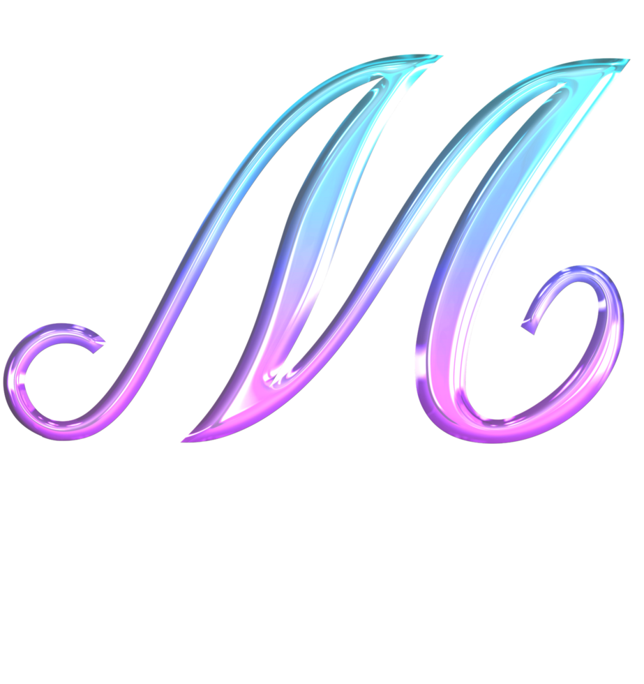Glossy gradient alphabet png