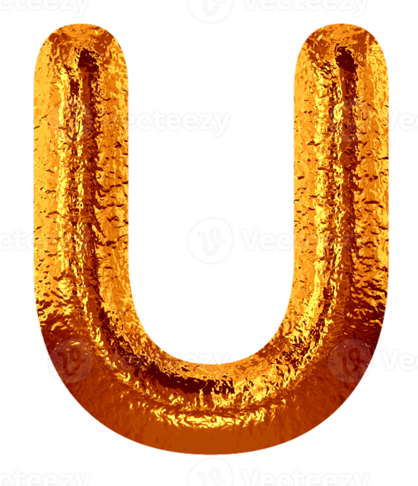 Golden metallic alphabet png