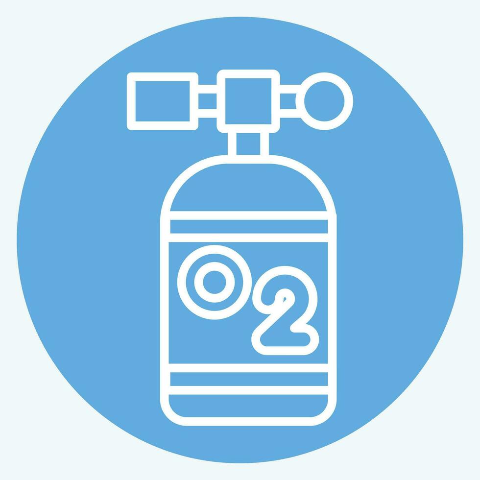 Icon Oxygen Tank. related to Biochemistry symbol. blue eyes style. simple design editable. simple illustration vector