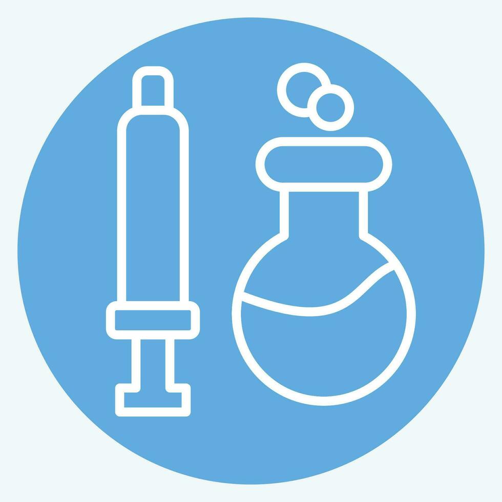 Icon Chemical Syringes. related to Biochemistry symbol. blue eyes style. simple design editable. simple illustration vector