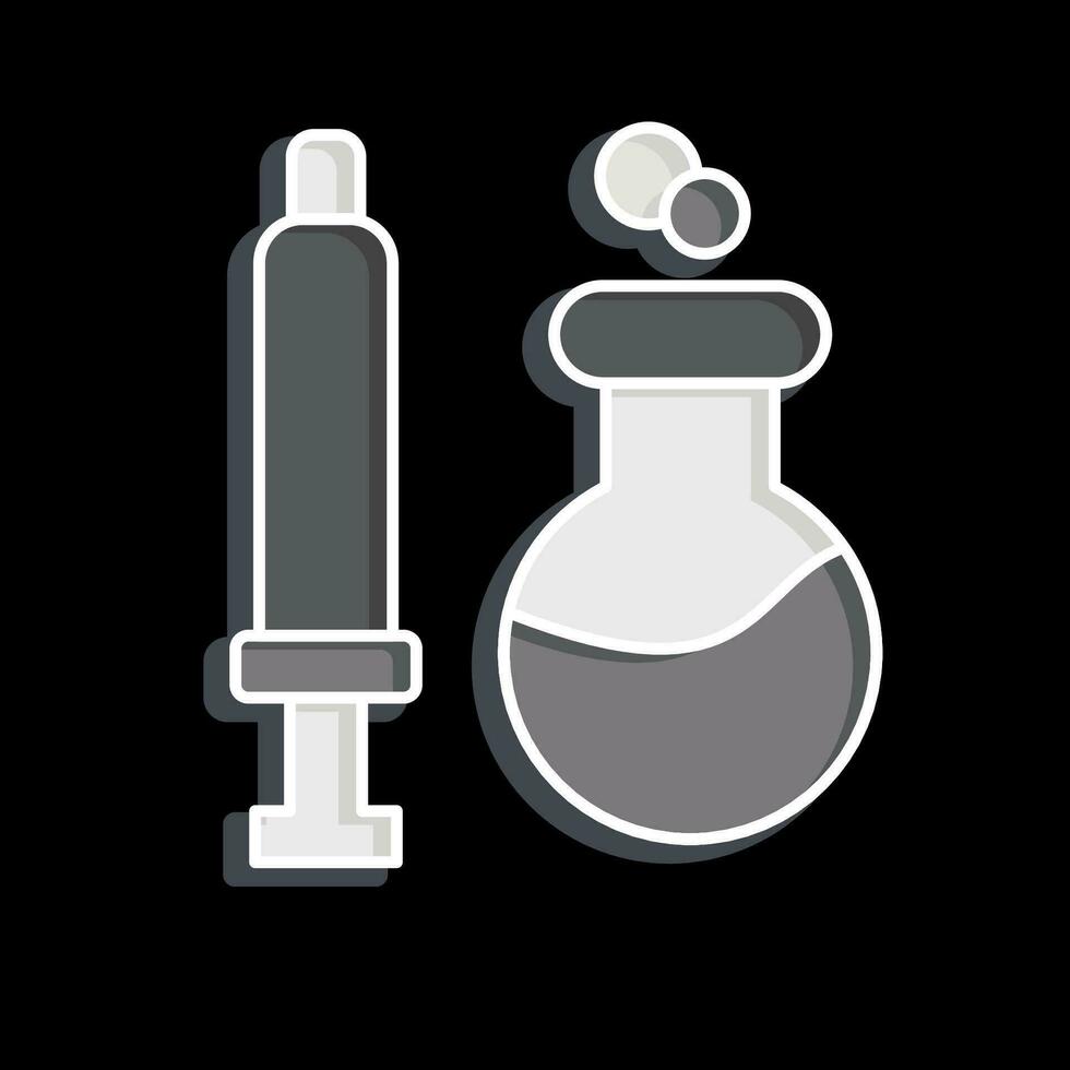 icono químico jeringas relacionado a bioquímica símbolo. lustroso estilo. sencillo diseño editable. sencillo ilustración vector