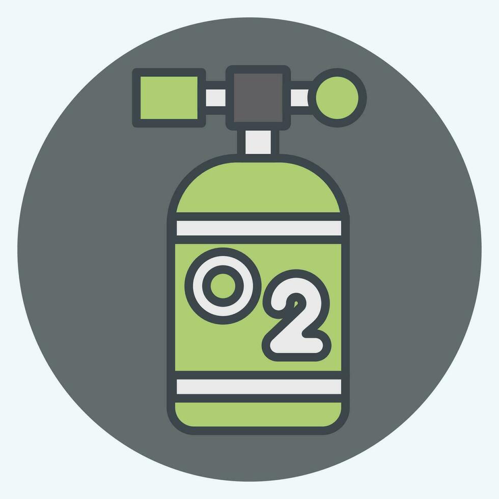 Icon Oxygen Tank. related to Biochemistry symbol. color mate style. simple design editable. simple illustration vector