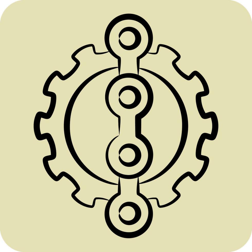 Icon Chain related to Bicycle symbol. hand drawn style. simple design editable. simple illustration vector